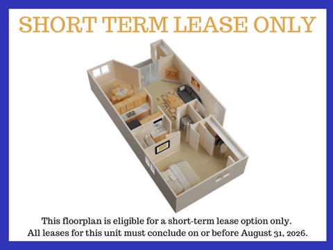 Floor plan for 1 bed, 1 bath, 710 sqft